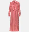 Max Mara Faesite Striped Silk Twill Maxi Dress In Multicoloured