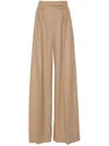 Max Mara Cream Wool Ninfa Wide-leg Pant