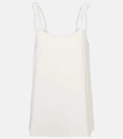 Max Mara Faida Gathered Jersey Top In White