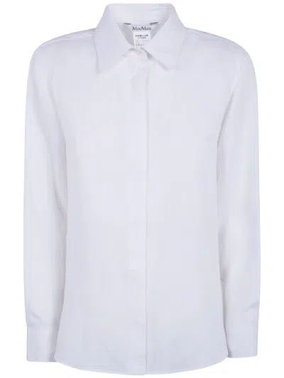 Max Mara "falasco" Linen Classic Shirt In White