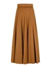 Max Mara A-line  Camel Leather Skirt In Brown