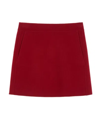 Max Mara Falda De Tubo De Lana In Red