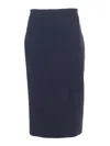 Max Mara High Waist Midi Skirt In Azul