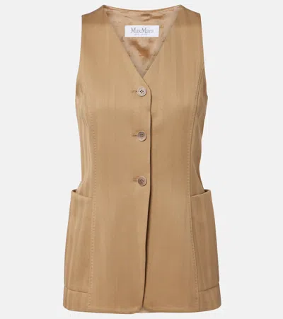 Max Mara Falla Cotton Vest In Brown