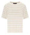 Max Mara Falla Ivory Striped T-shirt In Ivory