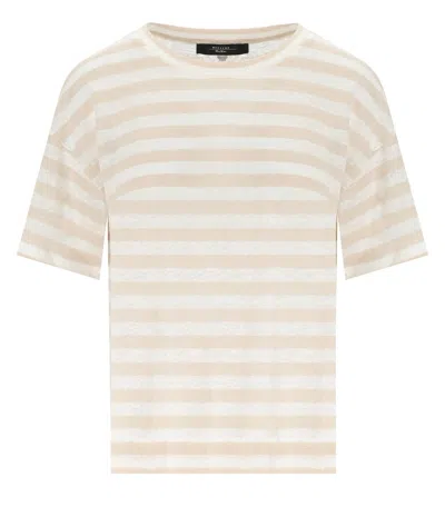 Max Mara Falla Ivory Striped T-shirt In White