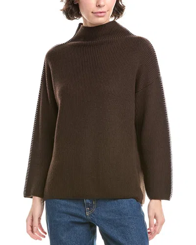 Max Mara Fanfara Wool Funnel Neck Sweater In Brown