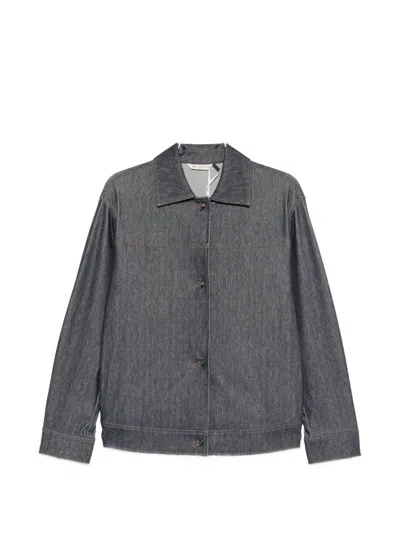 Max Mara Fante Contrast-stitch Jacket In Blue