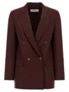 Max Mara Double-breasted Wool Blazer Jackets Bordeaux In Burgundy