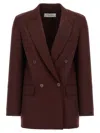 Max Mara Double-breasted Wool Blazer Jackets Bordeaux In Red