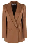 Max Mara Double Breasted Button-up Blazer In Brown