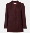 Max Mara Farad Double-breasted Virgin Wool Blazer In Burgundy