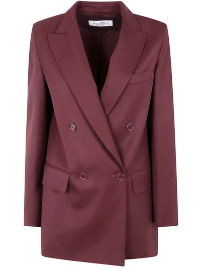 Max Mara "farad" Double Breasted Wool Jacket In Red