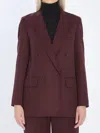 Max Mara Double-breasted Wool Blazer Jackets Bordeaux In Multi