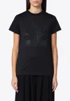 Max Mara Embellished Round Neck Top With Graphic Detail In Black