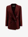 Max Mara Double-breasted Wool Blazer Jackets Bordeaux In Burgundy