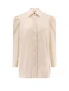 Max Mara Faraday Long Cotton Shirt In Beige