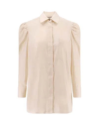 Max Mara Faraday Long Cotton Shirt In Beige