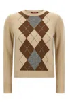 Max Mara Diamond Pattern Knit Sweater In Neutral