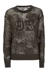 Max Mara Farea - Embroidered Cotton Sweater In Burgundy