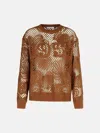 Max Mara 'farea' Brown Cotton Blend Sweater In Brown
