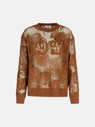 Max Mara 'farea' Brown Cotton Blend Sweater
