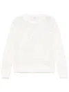 Max Mara Open-knit White Sweater With Textured Detail In White