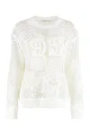 Max Mara Farea Cotton Crew-neck Sweater In White