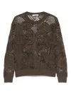 Max Mara Embroidered Cotton Top In Brown