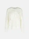 Max Mara 'farea' White Cotton Blend Sweater In White