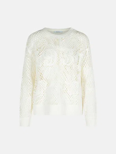 Max Mara 'farea' White Cotton Blend Sweater