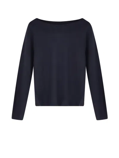 Max Mara Faretra Cashmere Sweater With Matching Removable Band In Blue