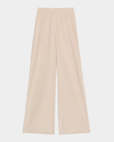 Max Mara Faretra Flared Velvet Trousers In Sand