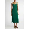 Max Mara Sleeveless Stretch Viscose Dress In Emerald