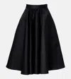 Max Mara Farneto Flared Satin Midi Skirt In Black
