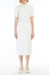 Max Mara Faro Cotton Blend Jersey Midi Shirtdress In White