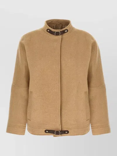 Max Mara Fascia Bomber Jacket Stand Collar Buckle