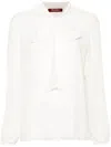 Max Mara Fascino Pussy-bow Collar Blouse In Neutrals
