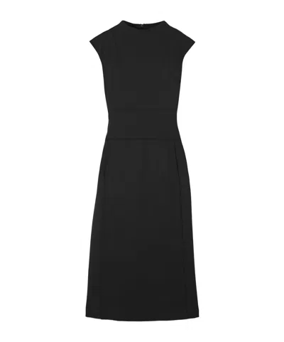 Max Mara Fatto Paneled Stretch-jersey Midi Dress In Black