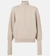 Max Mara Fatuo Crêpe Turtleneck Sweater In Beige