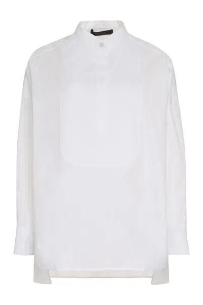 Max Mara Fauna Cotton Shirt In White