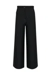 Max Mara Fausto Trousers In Denim Effect Jersey In Black