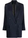 Max Mara Faux Double-breasted Blazer In Blue