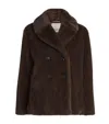 Max Mara Faux Faux Pea Coat In Brown