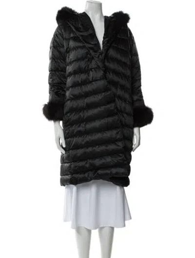 Pre-owned Max Mara Faux Fur Coat In Black