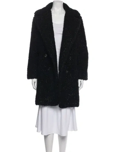 Pre-owned Max Mara Faux Fur Coat In Black