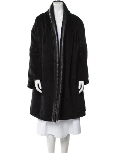 Pre-owned Max Mara Faux Fur Coat In Black