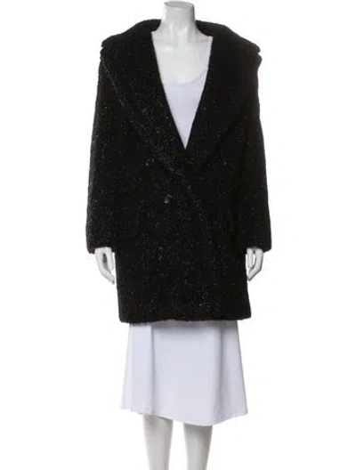 Pre-owned Max Mara Faux Fur Coat In Black