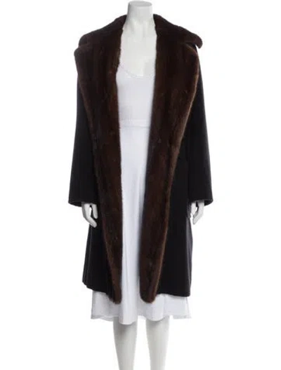 Pre-owned Max Mara Faux Fur Coat In Black