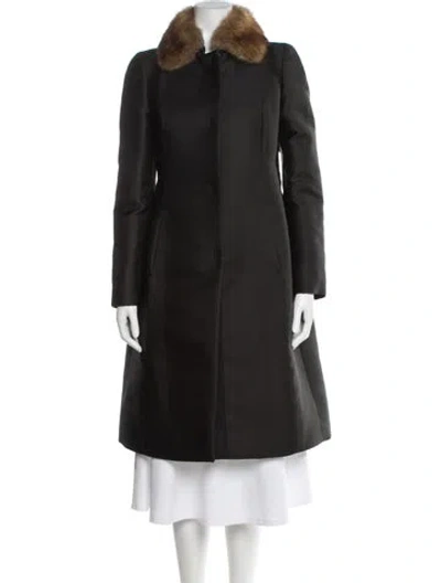 Pre-owned Max Mara Faux Fur Coat In Black